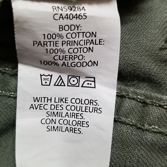 Place Shorts Distressed Raw Hem Girls Size 6X/7 Kids 100% Cotton Olive Green - Picture 4 of 7